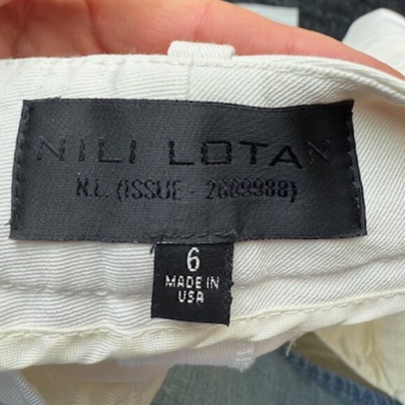 Pre-Loved Nili Lotan Cream Twill Wide Leg Pant - Size 6 - Picture 6 of 9